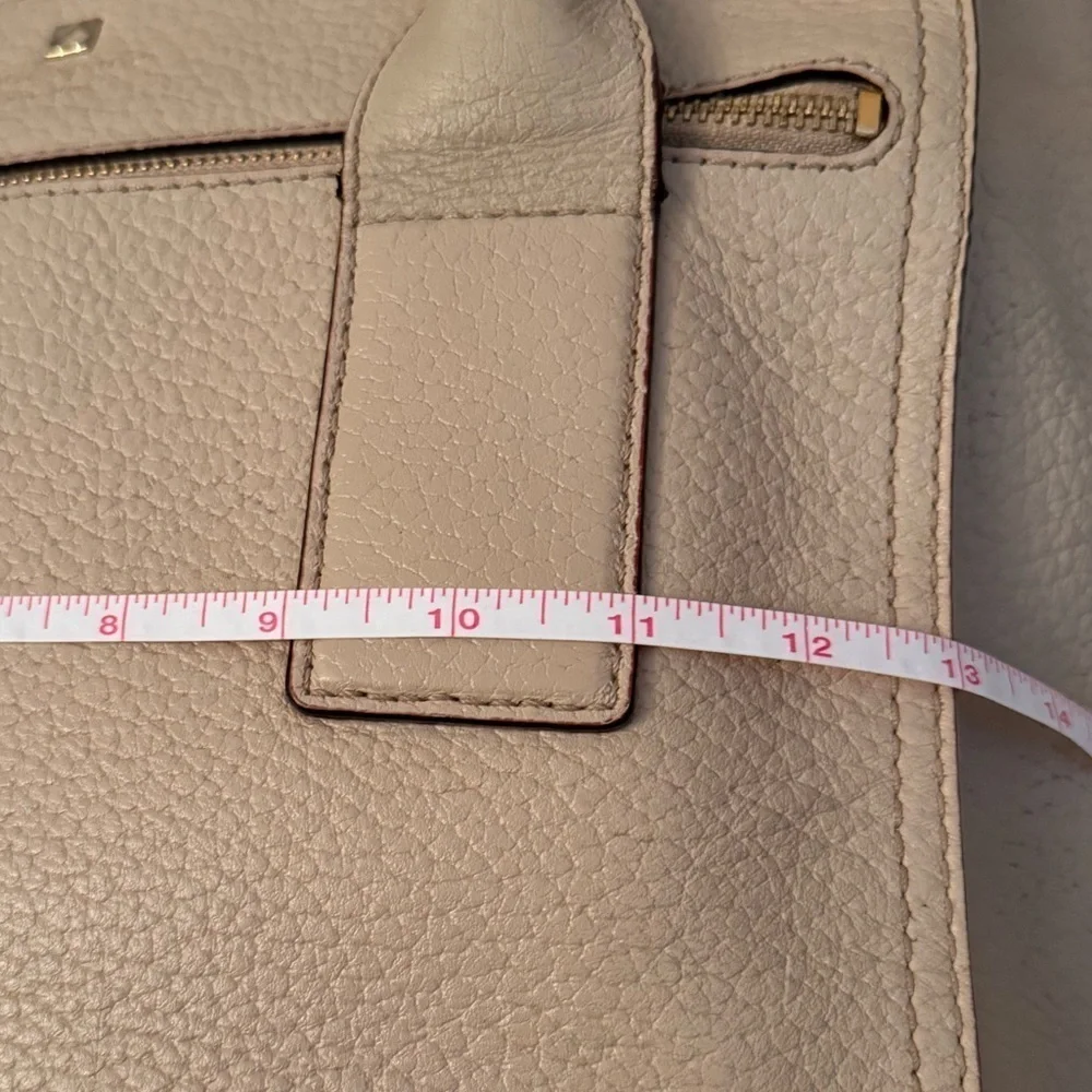 Kate Spade beige nude cream Leather Southport Avenue Lydia Satchel Purse Bag - Picture 13 of 16